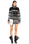 GIVENCHY GIVENCHY 4G STITCHED PRINTED OVERSIZED TURTLENECK jumper IN WHITE & BLACK,GIVE-WK34