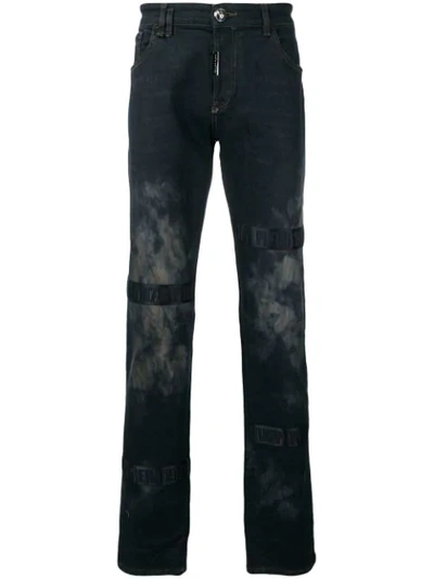 Philipp Plein Distressed Slim-fit Jeans - 黑色 In Black