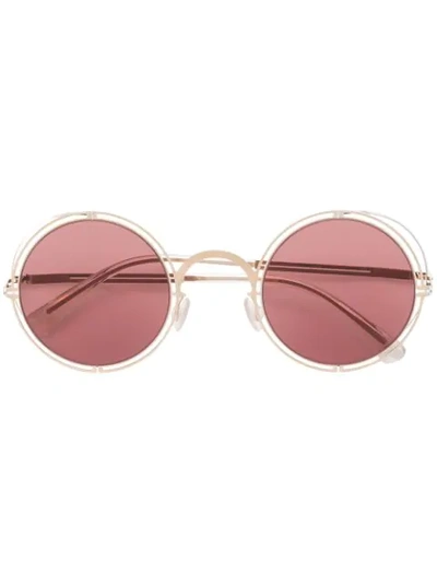 Mykita X Maison Margiela Round Tinted Sunglasses In Gold