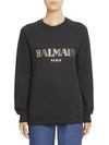 Balmain Black Logo-print Cotton Sweatshirt In Black And Other