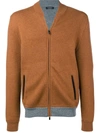 ERMENEGILDO ZEGNA ERMENEGILDO ZEGNA KNITTED BOMBER JACKET - BROWN