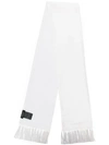 ERMENEGILDO ZEGNA ERMENEGILDO ZEGNA FRINGED EVENING SCARF - WHITE