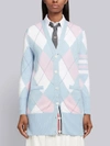 THOM BROWNE THOM BROWNE 4-BAR ARGYLE LONG V-NECK CARDIGAN,FKC224A0001413252953