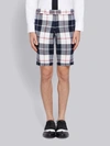 Thom Browne Buffalo Tartan Skinny Wool Short - Blue In Blue
