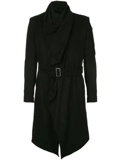 Balmain Wrap Belted Coat - 黑色 In 176  Black