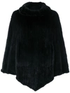 SWORD 6.6.44 S.W.O.R.D 6.6.44 ROLL NECK PONCHO - BLACK