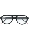 THOM BROWNE THOM BROWNE EYEWEAR OVERSIZED FRAME GLASSES - 黑色