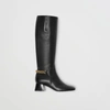 BURBERRY Link Detail Leather Knee-high Boots