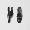 BURBERRY Link Detail Leather Slingback Loafers
