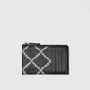BURBERRY Link Print Leather Card Case