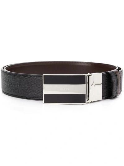 Bally Engraved Logo Belt In Black