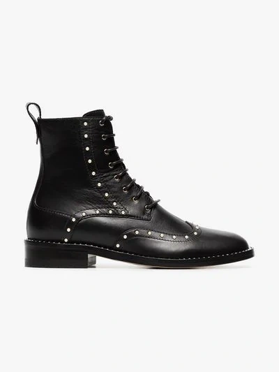 Jimmy Choo Hannah Faux Pearl-embellished Leather Ankle Boots In Black