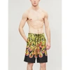 PRADA BANANA FLAME-PRINT SWIM SHORTS