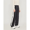 STELLA MCCARTNEY LOGO-PRINT SILK CREPE-DE-CHINE TROUSERS