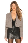 L'ACADEMIE L'ACADEMIE THE LORI CROPPED JACKET IN BROWN.,LCDE-WO43