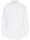 THOM BROWNE BUTTONED COLLAR FITTED SHIRT