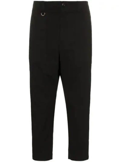 Sophnet . Drop-crotch Cropped Trousers - Black