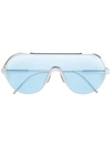 THOM BROWNE THOM BROWNE EYEWEAR AVIATOR TINTED SUNGLASSES - 银色