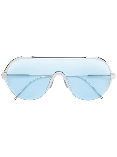 Thom Browne Eyewear Aviator Tinted Sunglasses - 银色 In Silver