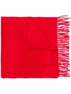 BEGG & CO BEGG & CO CLASSIC CASHMERE FRINGED SCARF - RED