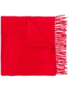 Begg & Co Classic Cashmere Fringed Scarf - Red In Red