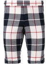 THOM BROWNE THOM BROWNE BUFFALO TARTAN SKINNY WOOL SHORT - BLUE