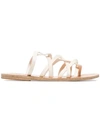 ANCIENT GREEK SANDALS WHITE DONOUSA MULTISTRAP LEATHER SANDALS