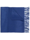 BEGG & CO BEGG & CO FRINGED EDGE SCARF - BLUE