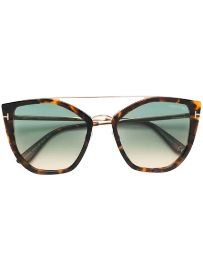 Tom Ford Eyewear Dahlia Sunglasses - 棕色 In Neutrals