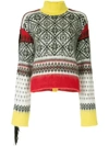 N°21 Print Turtleneck Wool & Mohair-blend Button-back Sweater In Multicolour