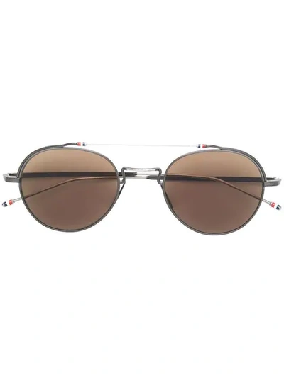 Thom Browne Round-frame Metal Sunglasses In Black