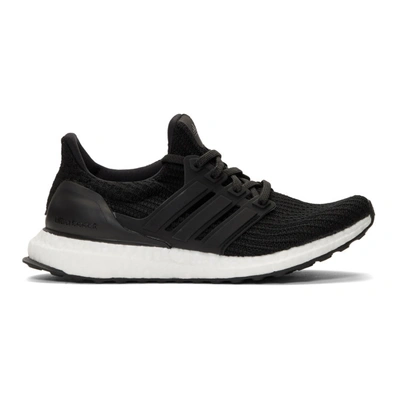 Adidas Originals Ultraboost 4.0 Dna Rubber-trimmed Primeblue And Primeknit Sneakers In Black/black/white