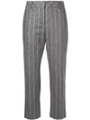 ELEVENTY ELEVENTY PINSTRIPE TAILORED TROUSERS - GREY