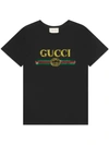 GUCCI GUCCI LOGO亮片超大款T恤 - 黑色