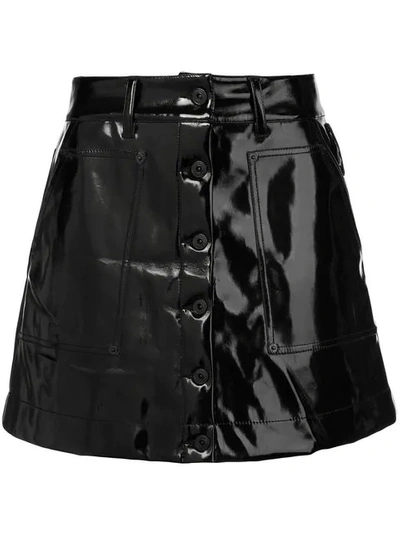 Proenza Schouler Vinyl Button-front Skirt In Black