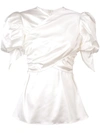 BEAUFILLE BEAUFILLE FITTED RUFFLED BLOUSE - WHITE