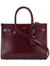 Saint Laurent Sac De Jour Small Croc-effect Leather Tote In Pink