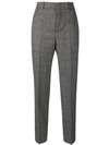 BALENCIAGA BALENCIAGA CHECK PRINT WOOL TROUSERS - BLACK