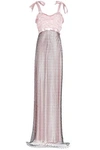 MAISON MARGIELA WOMAN MESH-LAYERED RUCHED SATIN GOWN BABY PINK,GB 3616377385256452