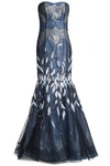 CAROLINA HERRERA STRAPLESS EMBELLISHED EMBROIDERED TULLE AND TAFFETA GOWN,3074457345619492663