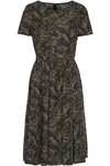 DOLCE & GABBANA DOLCE & GABBANA WOMAN PLEATED PRINTED COTTON-POPLIN DRESS SAGE GREEN,3074457345619674313