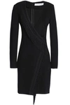 GALVAN GALVAN  LONDON WOMAN WRAP-EFFECT JERSEY MINI DRESS BLACK,3074457345619508156