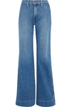 ALICE AND OLIVIA ALICE + OLIVIA WOMAN GORGEOUS EMBROIDERED HIGH-RISE WIDE-LEG JEANS MID DENIM,3074457345619635217