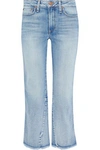 ALICE AND OLIVIA ALICE + OLIVIA WOMAN NOTHING TO LOSE MID-RISE KICK-FLARE JEANS LIGHT DENIM,3074457345619635206