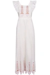 TEMPERLEY LONDON TEMPERLEY LONDON WOMAN AMOUR EMBROIDERED COTTON-POPLIN JUMPSUIT WHITE,3074457345619522782