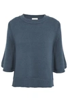 SEE BY CHLOÉ WOMAN COTTON AND SILK-BLEND SWEATER STORM BLUE,GB 9057334113461303