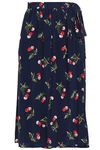 JOIE JOIE WOMAN PRINTED SILK CREPE DE CHINE MIDI WRAP SKIRT NAVY,3074457345619621208