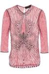 JENNY PACKHAM WOMAN EMBELLISHED TULLE AND LACE TOP PINK,GB 5016545970122650