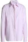 AGNONA WOMAN BUTTON-EMBELLISHED WOOL SHIRT LILAC,GB 4146401444331668