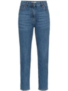 ETRO ETRO EMBROIDERED POCKET CROPPED JEANS - BLUE
